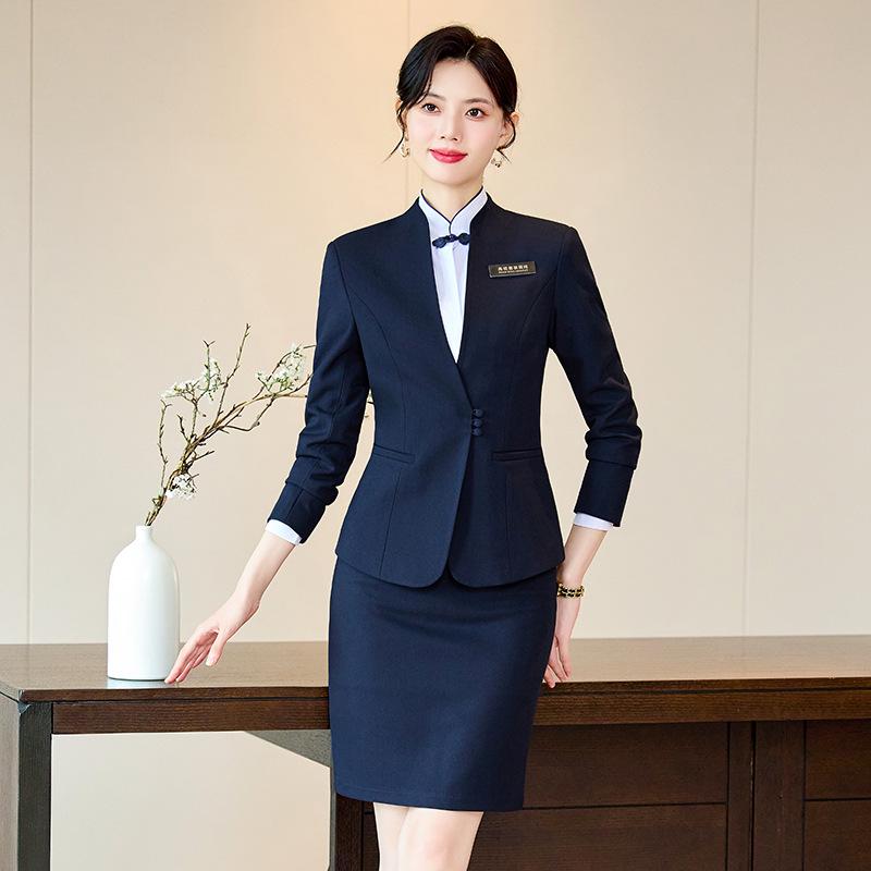 High-End Women's Workwear Set: Business Suit, Hotel Reception, Flight Attendant, Beauty Salon Uniform