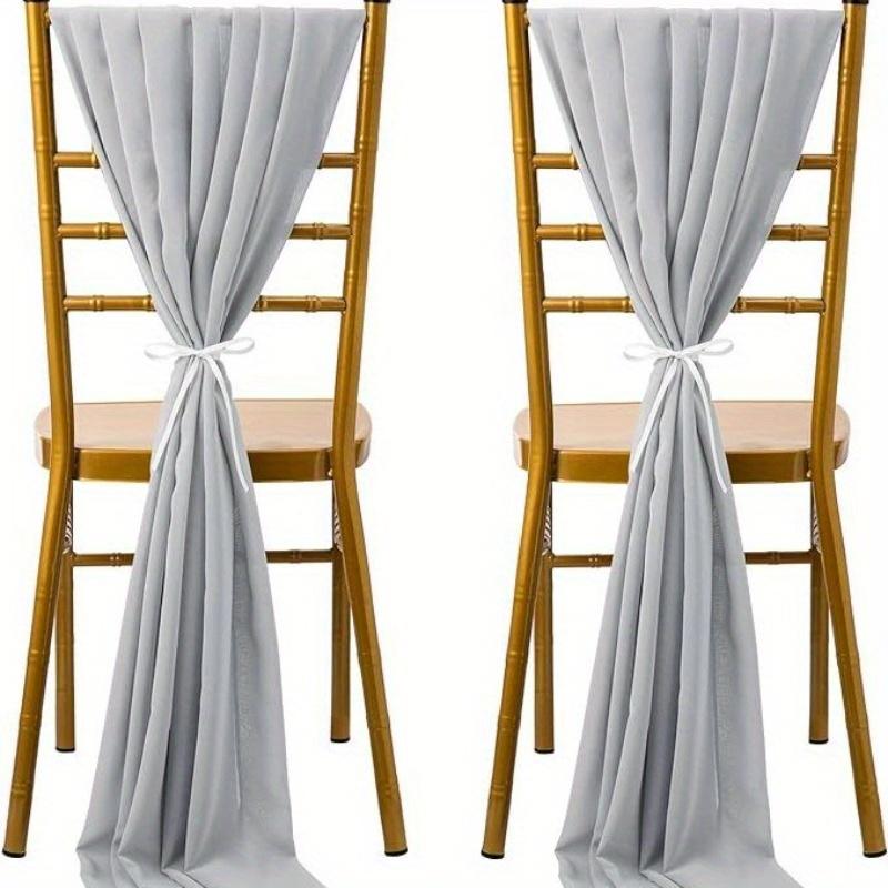 

1 шт. 29,5*78,7 дюймов Шифоновое украшение на свадебный стул для свадебного банкета, праздничной вечеринки 200*75cm серый