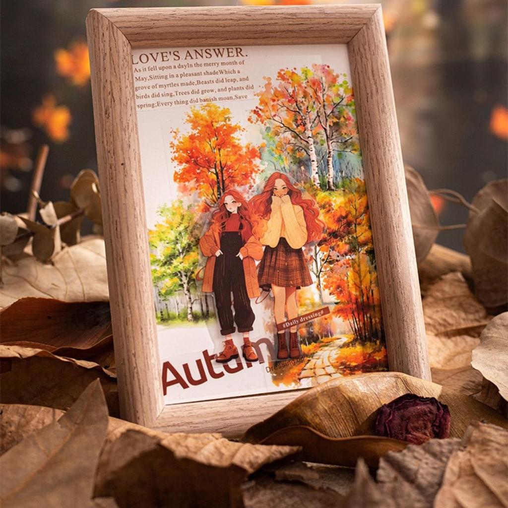 Kigofora Stromová koláž 4 Sezónní Vločkový Les 60 mm Široký x 2 m Průsvitný PET DIY Plánovač Promoce Narozeniny Ozdobit Nové Vodní Scenérie Samolepky,