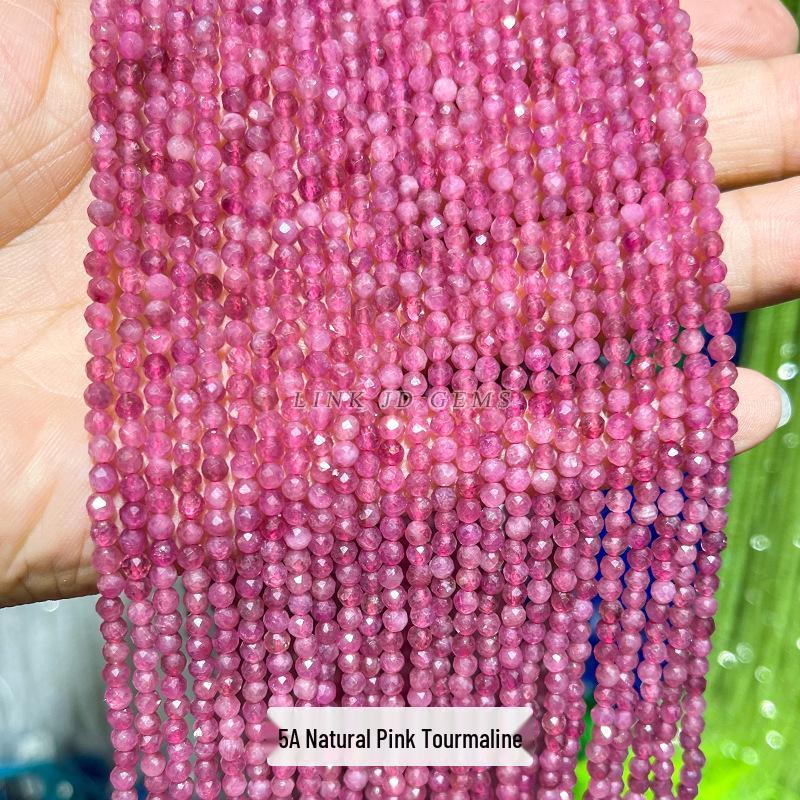 

3 мм Граненые Кристальные Турмалиновые Гранатовые Круглые Бусины для DIY Ювелирных Изделий 108 beads around 3mm