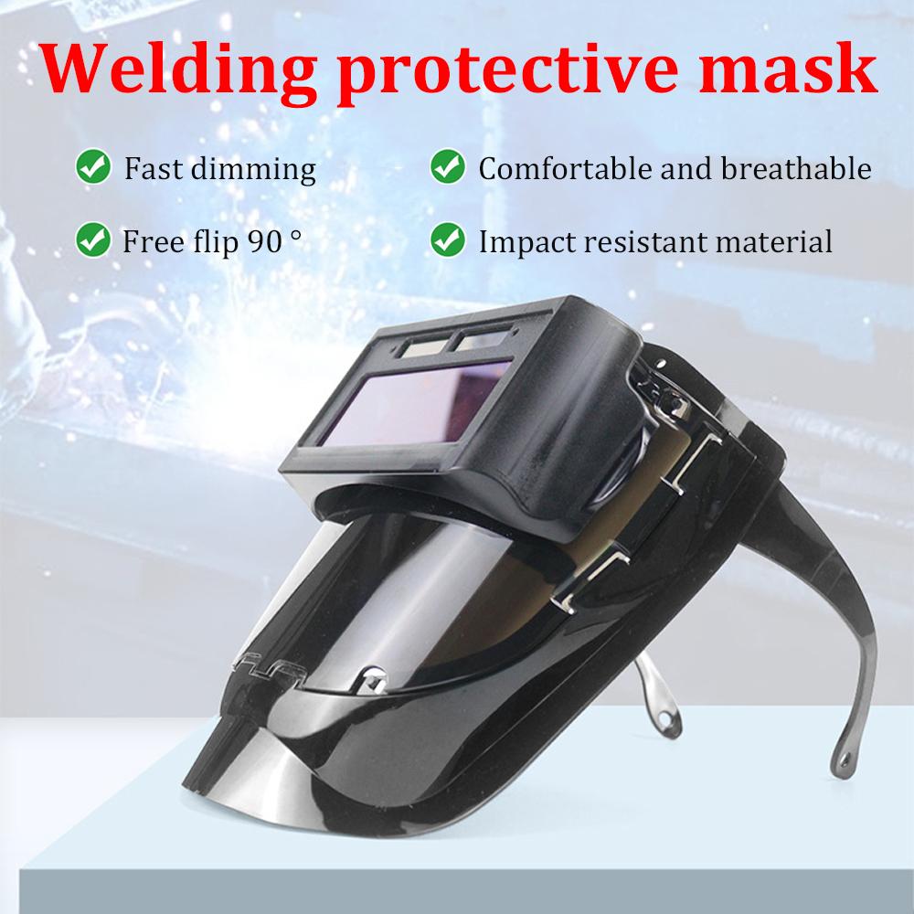Schweißmaske mit automatischer Verdunkelung für Lichtbogenschweißen, Schleifen, Schneiden, Solarstrom, Schweißmaske, Echtfarblinse, große Sicht, Schweißhelm