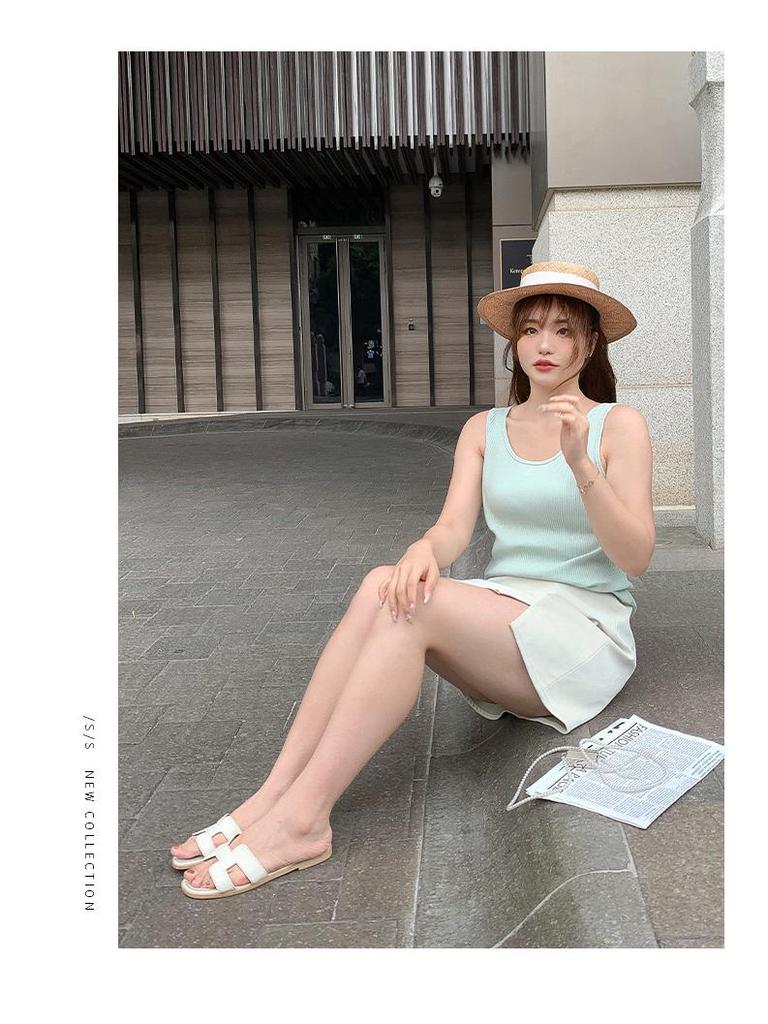 Plus Size Women's Multi-Color Knitted Tank Top - Summer Basics (61870)