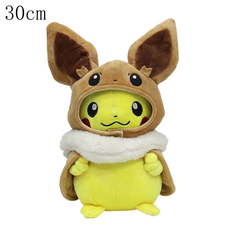 Pikachu Cos Eevee Cosplay Plush Toys Charizard Peluche Rayquaza Tyranitar Garchomp Lucario Stuffed Animal Doll Collectible Gift