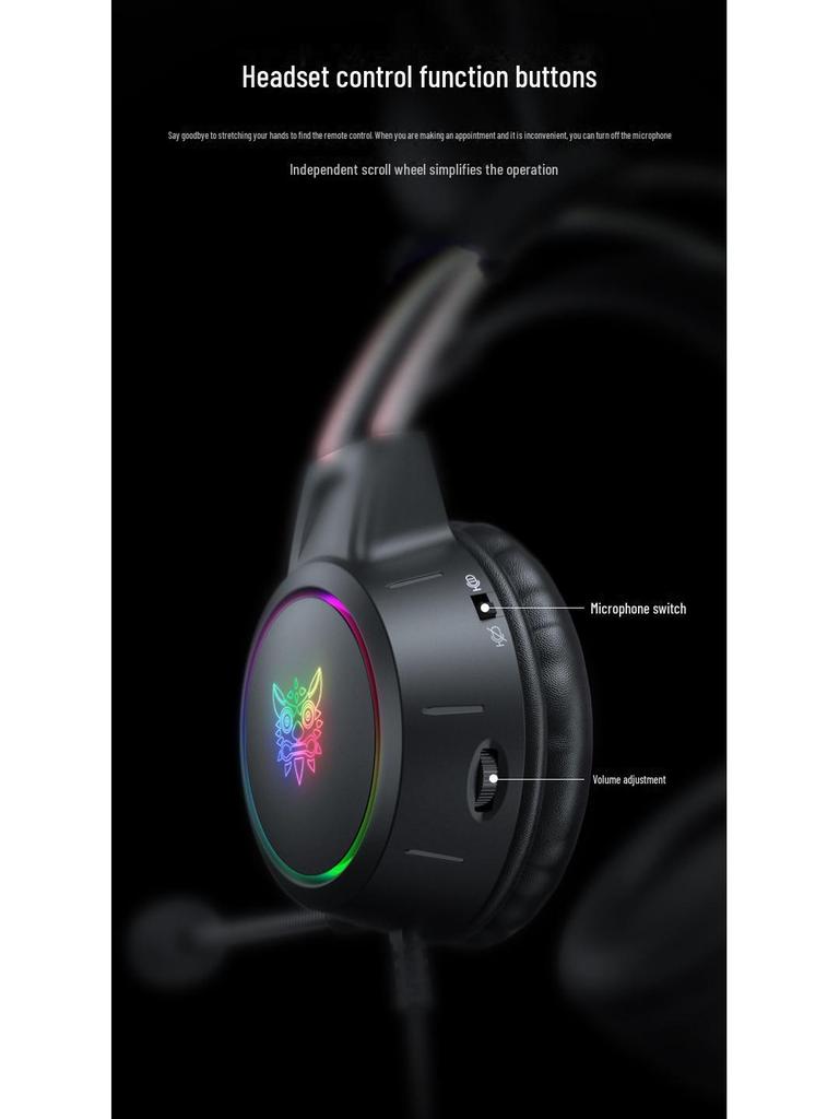 Słuchawki gamingowe X15Pro: Redukcja szumów, Świecąca opaska na głowę, Urocze kocie uszy dla e-sportu.