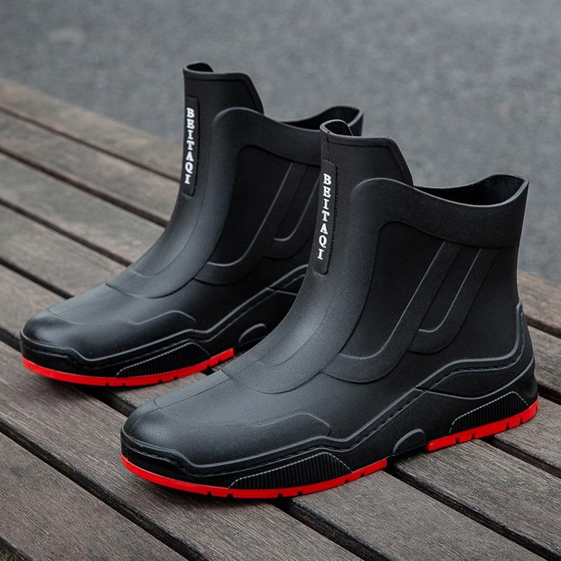 Fashion waterproof shoes rain shoes women's new couple outdoor non-slip rain boots student short water boots rubber shoes