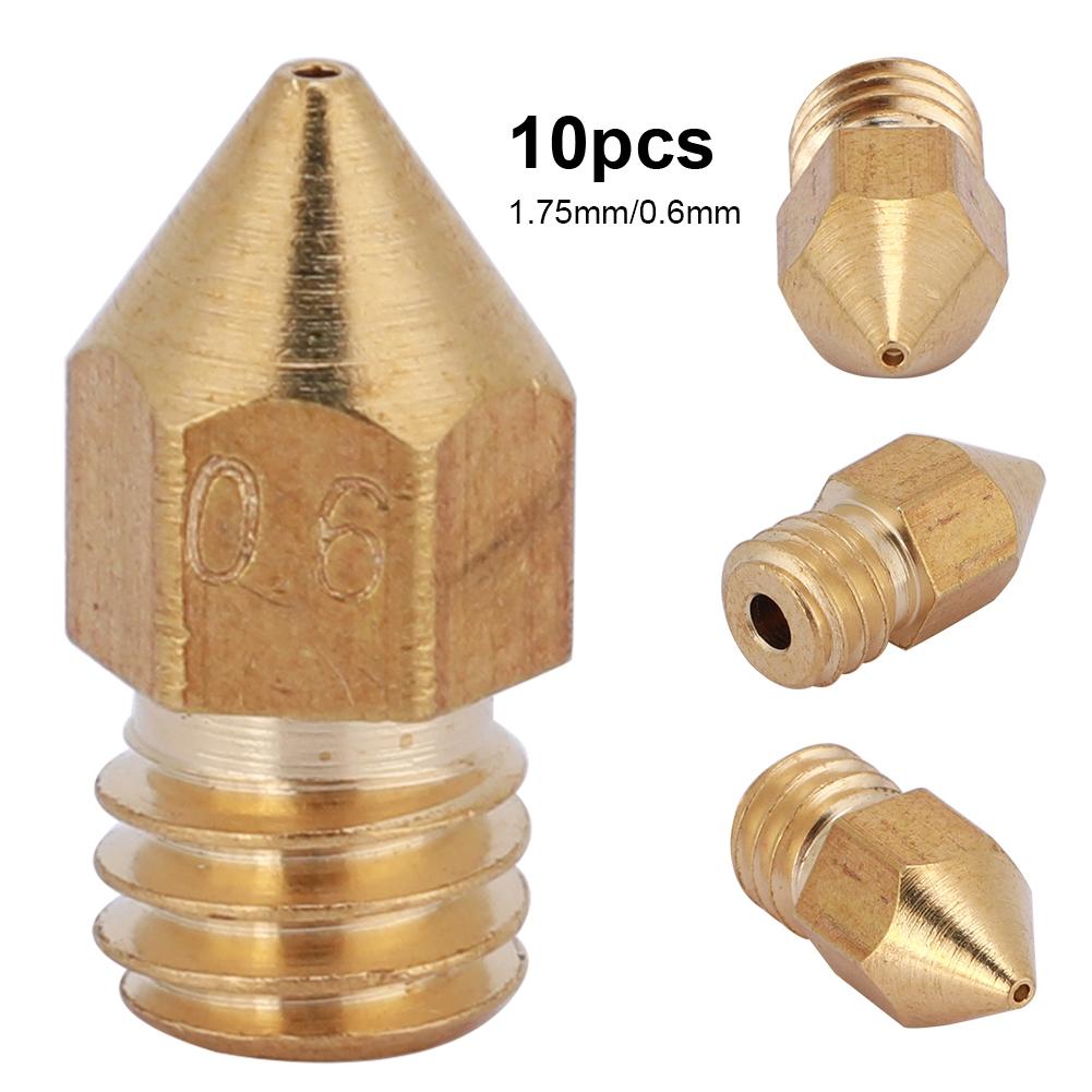 

10 шт. сопло MK8 для 3D-принтера 1,75 мм 0,6 мм латунь