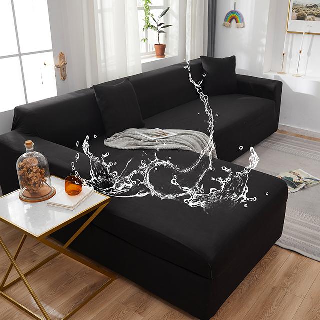 Waterproof Sofa Covers Solid Color Corner Couch Covers Elastic Sofa Cover Living Room Couch Set For Pets Kids