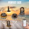 Handcrafted Resin Solar Buddhist Sculpture Statue Weather Resistant Yard Ornament Suitable For Patios Landscape Design