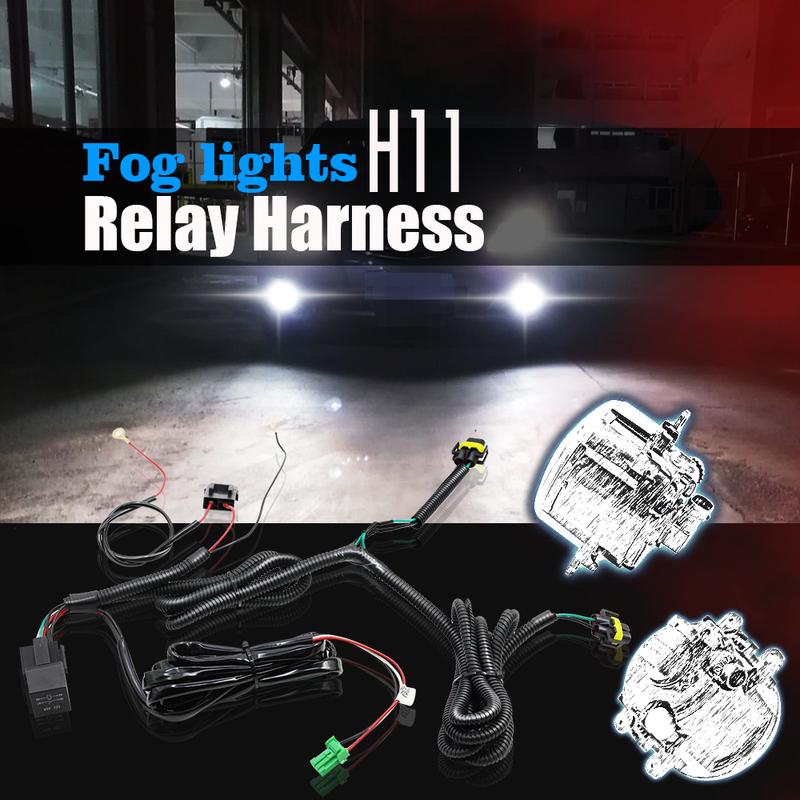 

Cawanerl Fog Light Wiring Harness H11 Socket Wire + Switch LED indicator AT Relay For Dacia Mitsubishi Land Rover Jaguar Lincoln