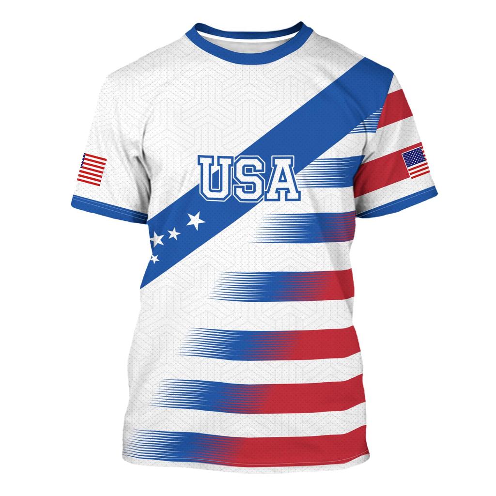 Unisex Retro Style Soccer Fan Jersey USA Graphic Printed Short Sleeve Crew Neck Athletic Fit Tee Shirt for Sports and Casual Wear