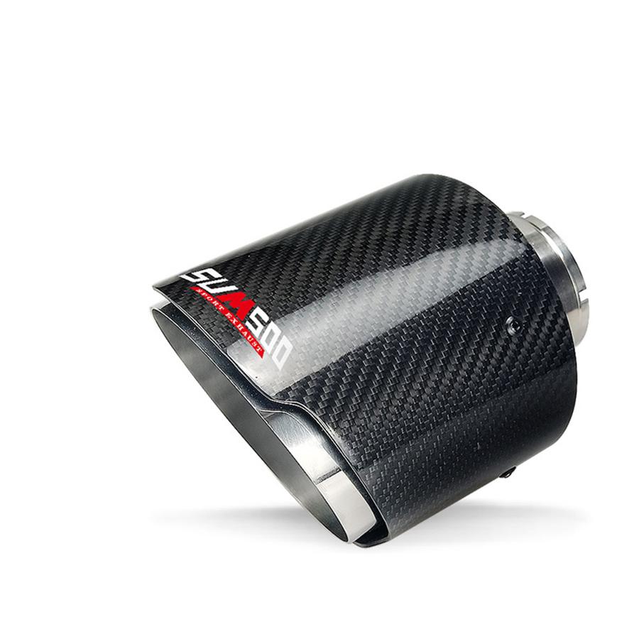 1pcs Car Carbon Fiber Exhaust Tip Muffler Pipe Universal Pipes Tail 63mm 2.5"Inlet 127mm 5"Outlet