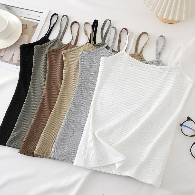 Stylish Vest H232 Small Camisole Undershirt Female Sleeveless Inner Bottoming Shirt Summer Thin Section Busting Slim Beauty Back Outer Wear Tops