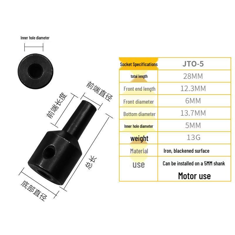 Miniature Electric Drill Chuck JT0: 0.3-4 Sleeve with Optional Shaft Hole Diameters of 4/5/6/8