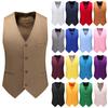 Men's Business Casual  Slim Fashion Solid Color Waistcoat Vest Top Blouse Suit Vest