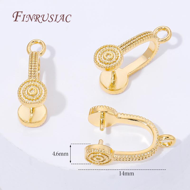 18K Gold Plated Pendants Pinch Clip Bail Clasp,Pendant Bail Connnector For Jewelry Making Supplies,DIY Necklace Accessorie