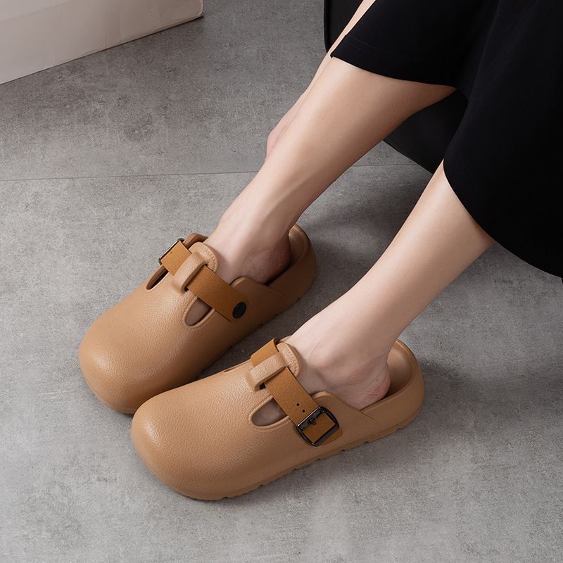 Hole sandals versatile half slippers women's 2025 spring and summer new outer wear bag head soft sole non-slip women's cool slippers