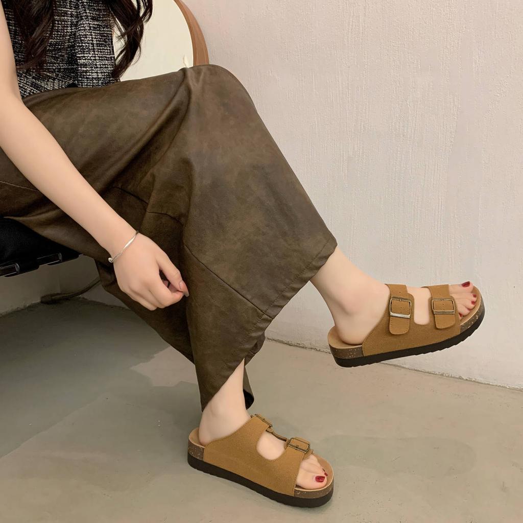 Muffin platform slippers women's new summer outer wear Boken shoes with cool slippers round head design