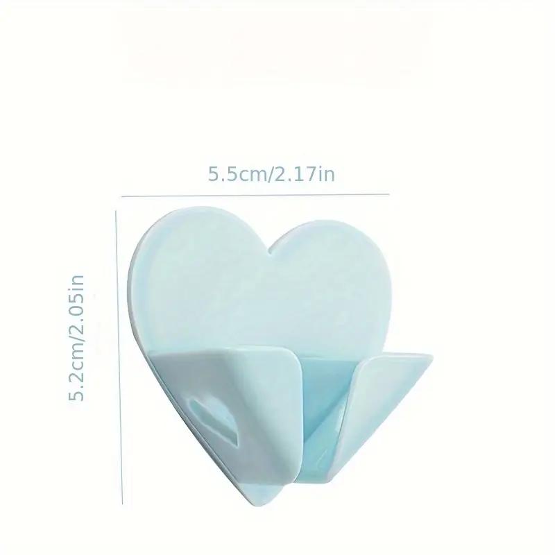 Heart Power Cord Plug Bracket Wall Mounted Cartoon Adhesive Hook Socket Storage Rack Holder Home organizer