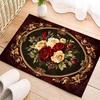 Dywan Retro Floral Luksusowy Czerwony Biały Różany Wzór Mata Podłogowa do Przedpokoju Sypialni Salonu Nie Łączony Duży Dywan