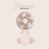 Retro Cream Solid Color Clip-On Desktop Fan with Light - Rechargeable Three-Speed Bedside Fan