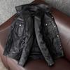 Genuine Cowhide Leather Jacket for Men Slim Fit Short Style Korean Trendy Denim Coat Casual Outfit