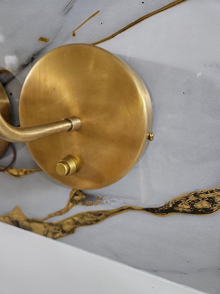 Modern Brass Wall Sconce Handmade Cone Shape Light Fixture Minimalist Bedside Lamp Mid Century Vanity Wall Lighting Home Decor Light Fixture