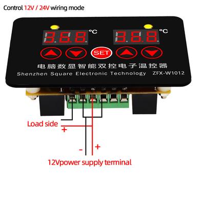 ZFX-W1012 Digitální termostat Inkubátor Regulátor teploty DC12V 24V AC 220V Termoregulátor Dva reléové výstupy
