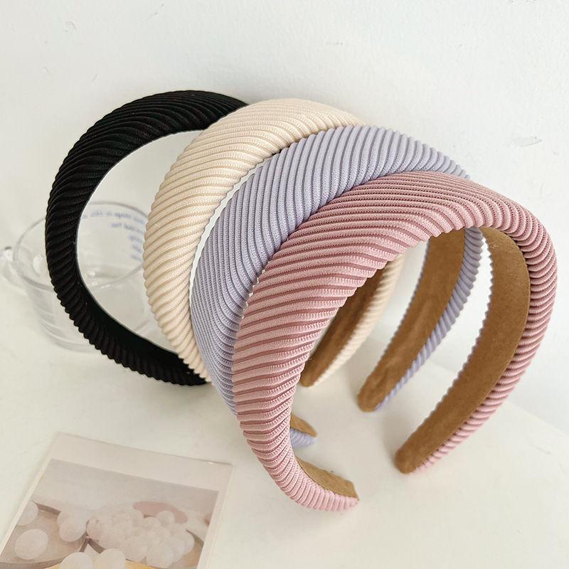 Retro Hair Band Headdress Hairpin Knitted Hair Tie Sponge Headband Solid Color