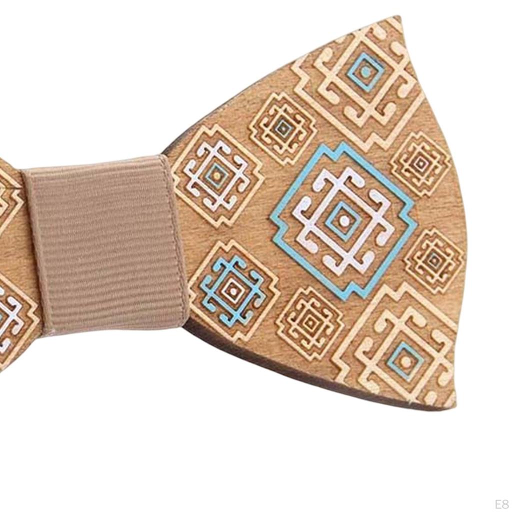 Wood Bow Tie Decoration Men Fashion for Birthday Festival Wedding Color Puzzle