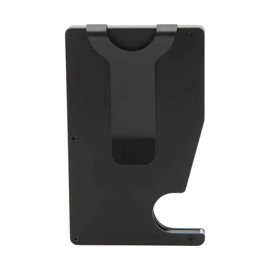 Aluminum Alloy Card Holder Antimagnetic Anti Theft Swiping Card Case Auto Popping Up Credit Card Box Black
