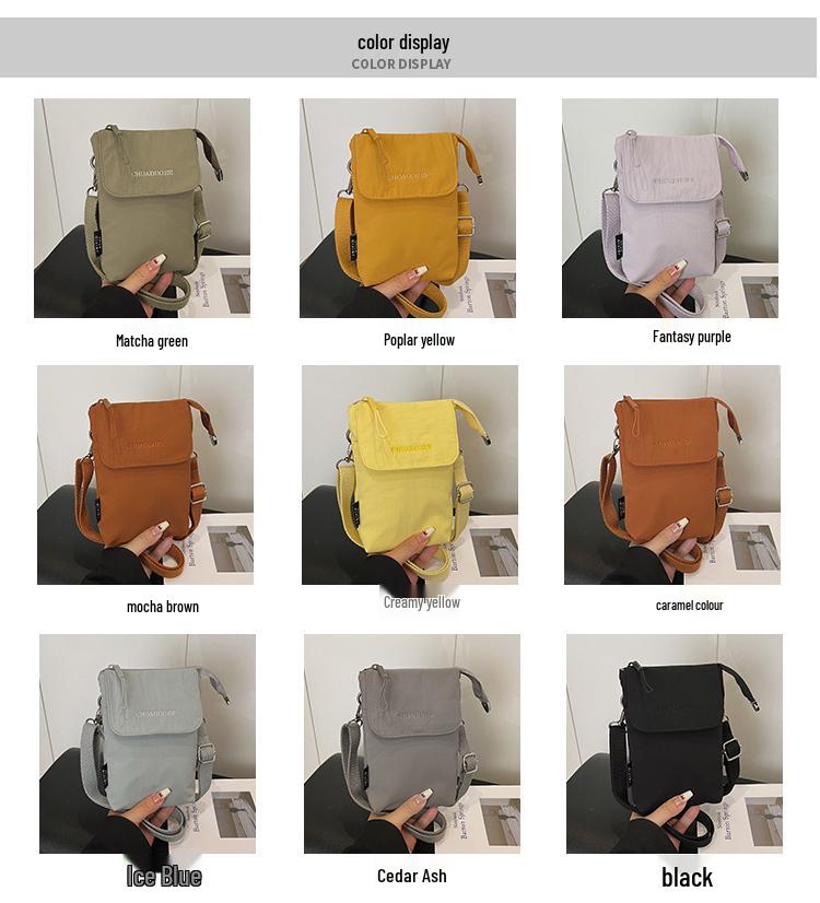 Women's Nylon Canvas Crossbody Handbag - Mini & Lightweight for Autumn/Winter
