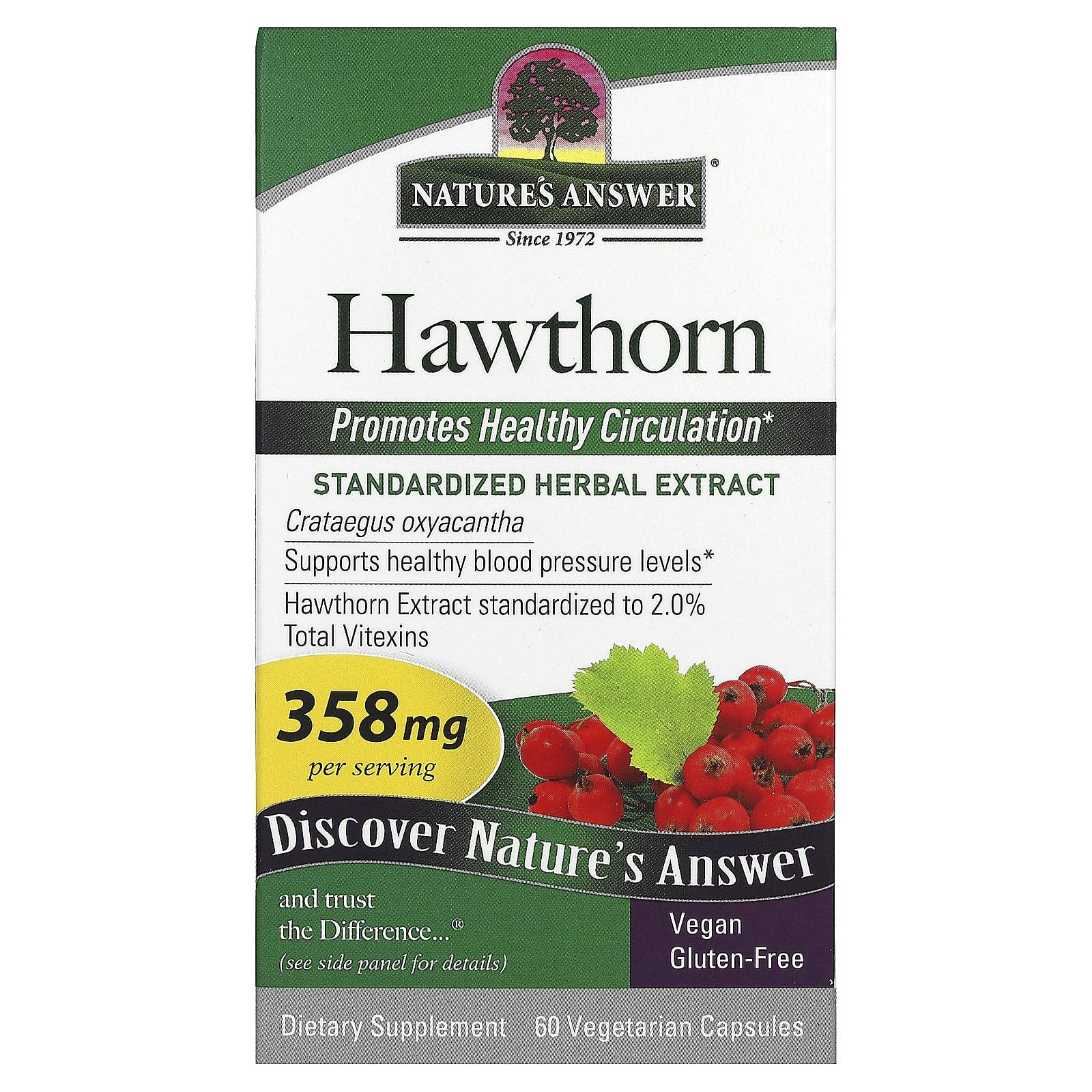 

Nature S Answer, Hawthorn, 358Mg, 60 Veggie Caps