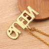 Hip Hop Queen King Letter Pendant Punk Man Bling Bling Iced Out Cuban Chain Fashion Glamour Jewelry