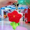 Bag Hanging Plush Flower Pendant Charms Car Key Ring Creative Flower Keychain  New Year Gift