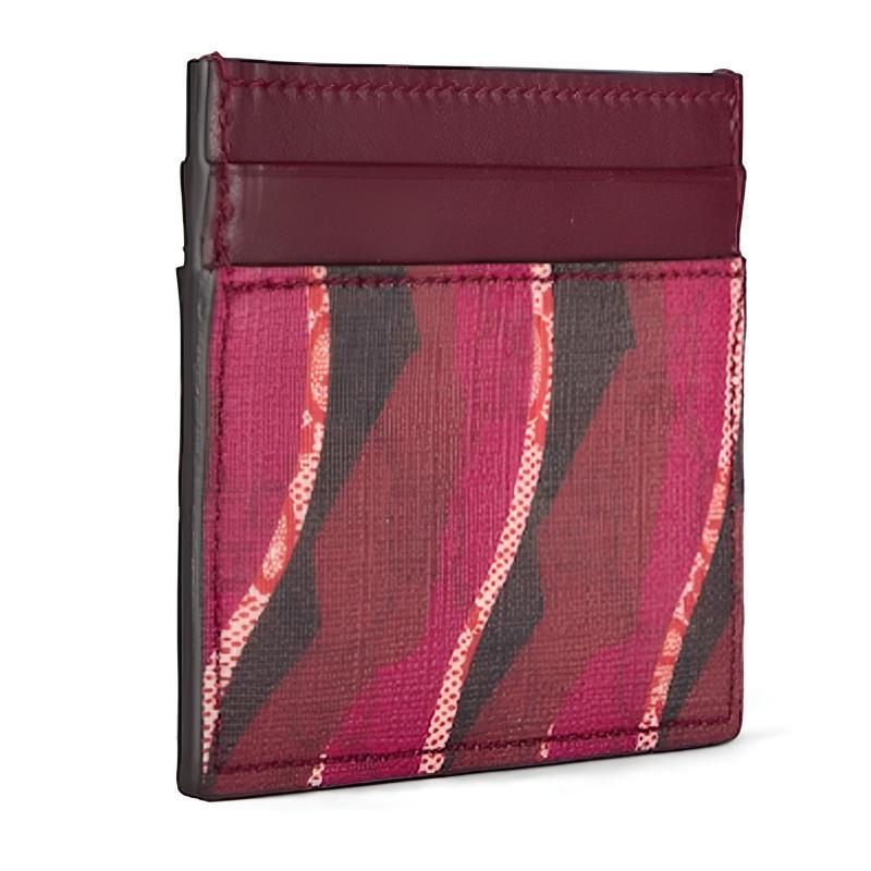 Gucci Snake pattern print embroidery GG Supreme canvas card holder women's ankara red