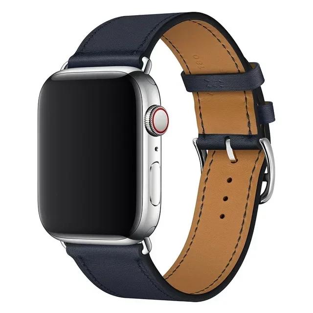 Leather Watch Straps for Apple Watch Band 44mm 49mm 45mm 42mm 40mm 41mm 38mm Sport Bracelet iWatch Series Ultra 9-8-7-6-5-4-3-SE
