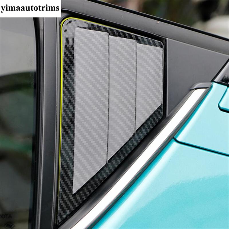 Rear Window Shutter Louver Sunshade Blind Panel Cover Trim For Toyota C-HR CHR 2016 -  ABS Carbon Fiber Accessories Exterior