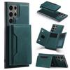 Phone Case Magnetic Detachable Wallet Card Holder Stand Cover Fit for Samsung Galaxy S23 Green S23 Ultra