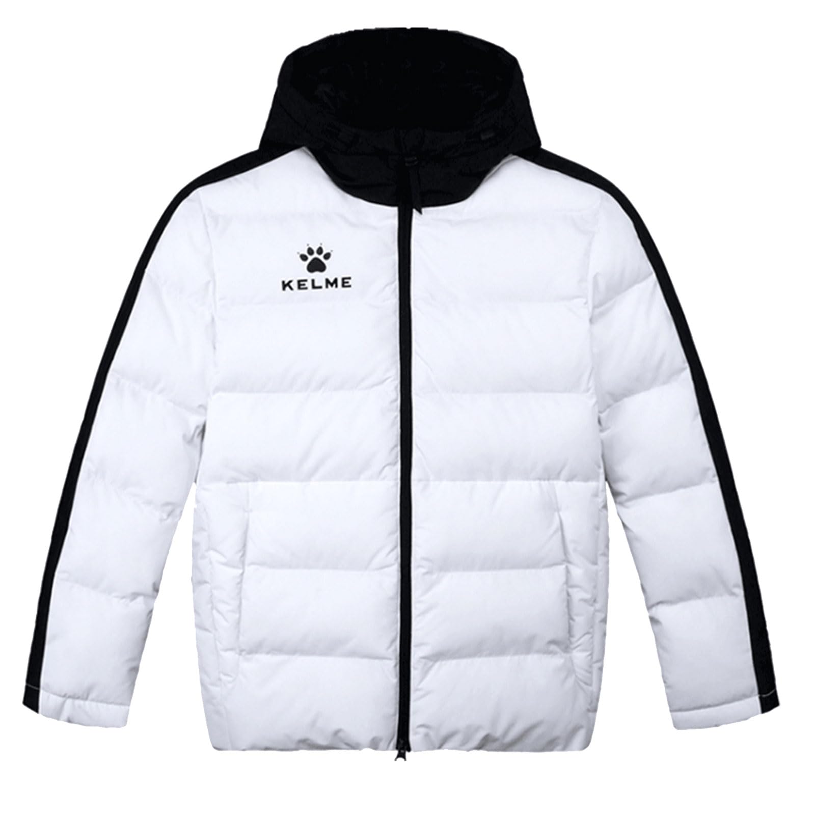 

Зимняя пуховая куртка для мальчиков Kelme, с капюшоном, теплая, стеганая, для холодной погоды, водонепроницаемая, осень/зима (Белый, Размер 140)