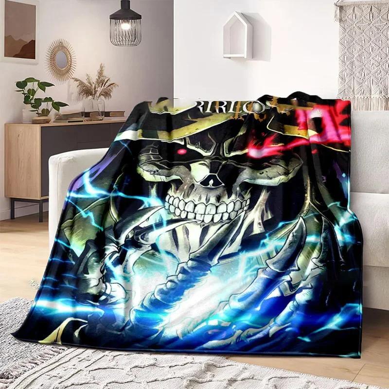 3D Print Overlord Anime Blanket Soft Sofa Cover Throw Blanket Fleece Tapestry Lightweight Warm Bed Blankets for Bedroom Couch
