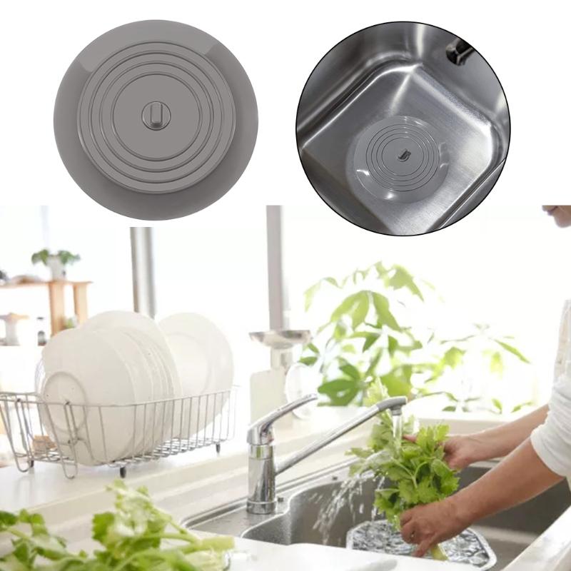 Tub Stopper 1 Pack 6 Inches Large Silicone Drain Plug Hair Stopper Flat Suction Cover for Kitchen Bathroom & Laundry