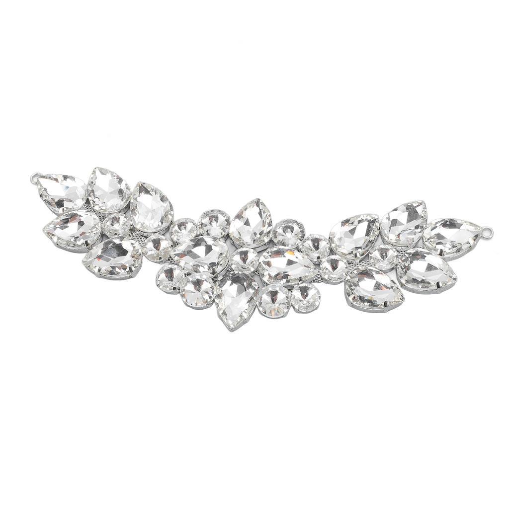 Applique Strass Verre Exquise Éblouissante Fleur Strass Verre Patch pour Vêtements Robe de Mariée