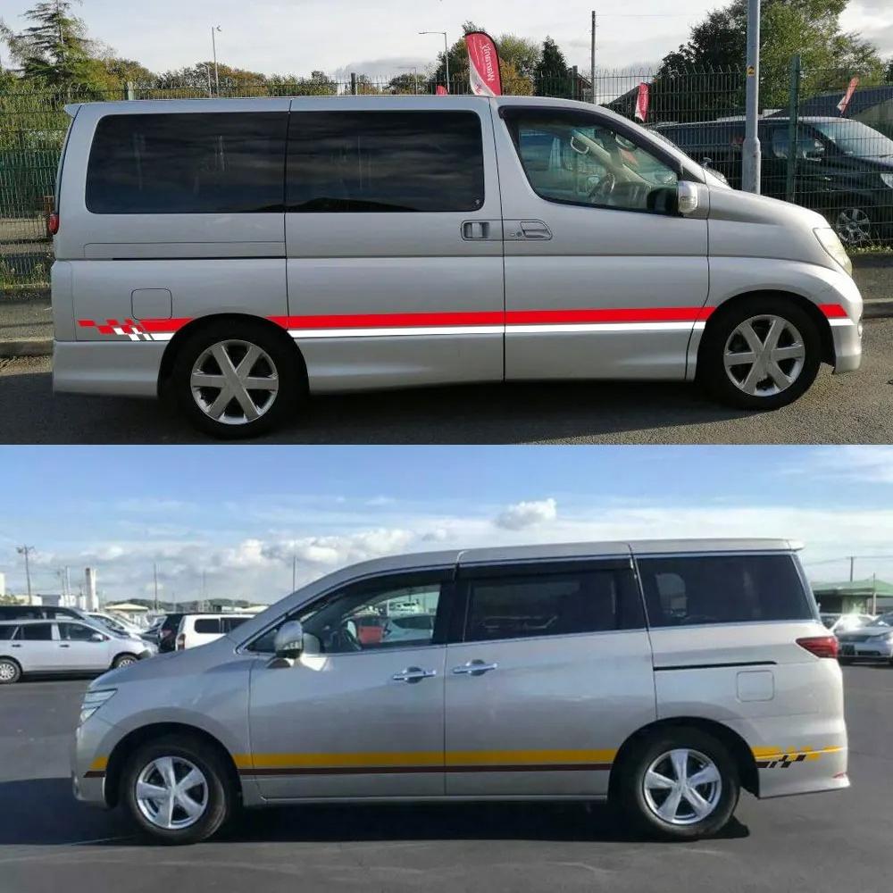 Car Side Stickers For  Elgrand E50 E51 E52 2.5 3.5 Parts Camper Van Line Graphics Tuning Accessories Vinyl Decor Decals