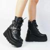 Fashion Women Boots 2025 New Ankle Boots Women Platform Wedges High Heels Short Boots New Fashion Designer Zip Cosplay Shoes for Women