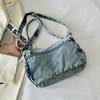 Sac à bandoulière pour femme Sac fourre-tout en denim Style collège Sac à bandoulière