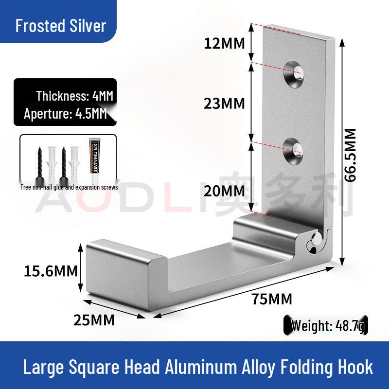 Aluminum Alloy Invisible Folding Coat Hook - Punch-Free, Multi-functional, Solid, Hidden Wall Mount