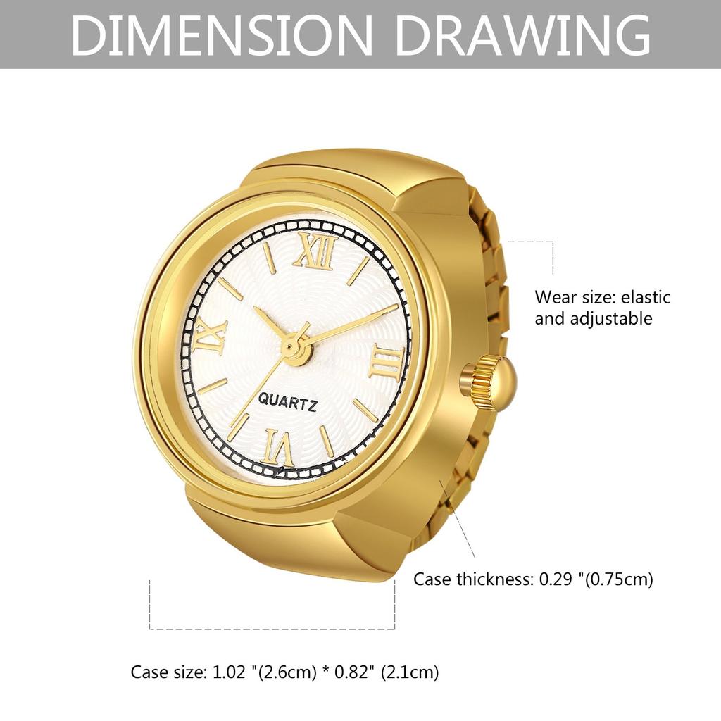 Novelty Finger Ring Watch Elastic Band Roman Numberals Quartz Watches Men Women