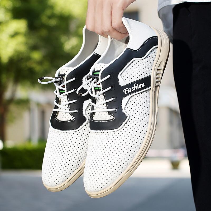 

Men s shoes 2025 summer new mesh soft sole hollow mesh trendy shoes youth outdoor comfortable elastic casual shoes 38