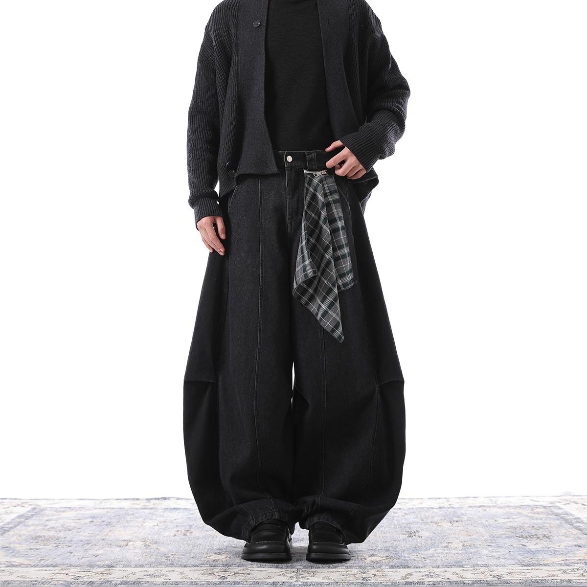 American Retro Scimitar Unisex Wide-Leg Jeans - Trendy, Versatile, Casual Fit Medium (M)