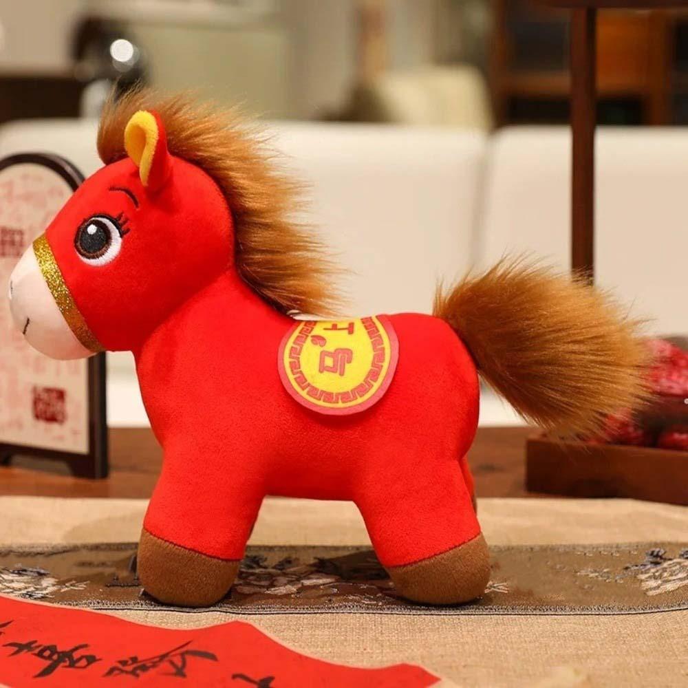 Plush Plush Pony Doll Stuffed Animal New Year Blessing Souvenir  Festival Decoration